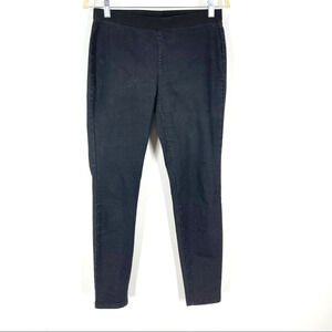 Eileen Fisher Organic Cotton Waxed Pull On Crop Jeggings Black Size SP